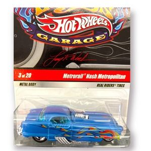Hot Wheels METRORAIL NASH Metropolitan 2009 Larry's Garage Real Riders *Blue*
